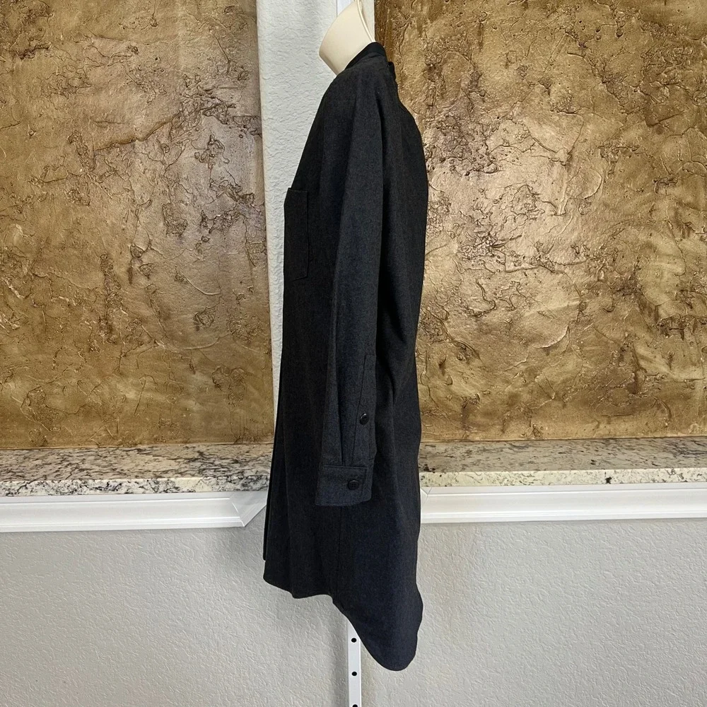 NWT Madewell Shirt Dress‎ XXS Charcoal Grey Wool Blend Mini Dark Academia Tunic